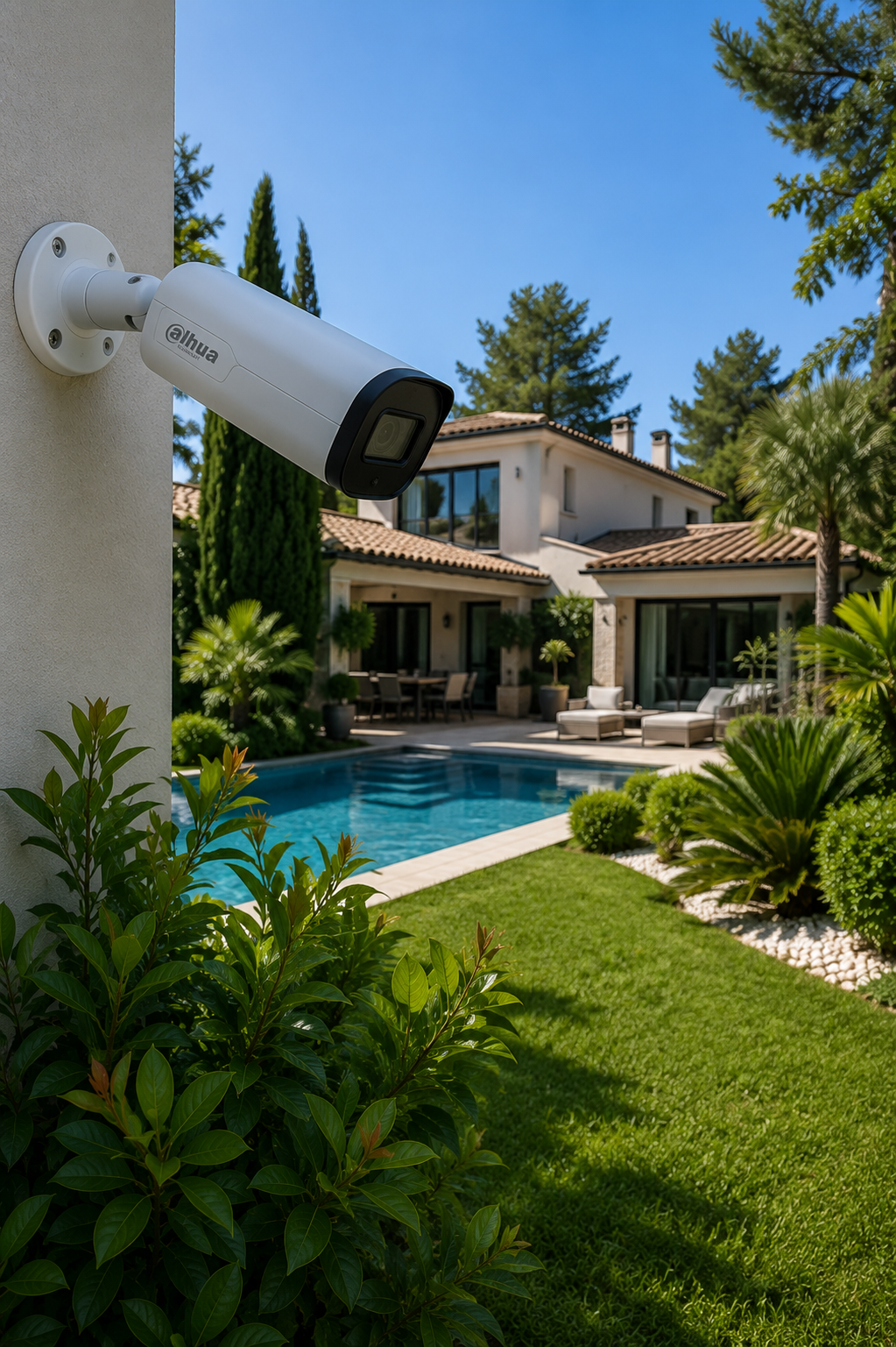 Camera de videosurveillance installee sur une villa